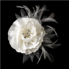 Ivory or White Flower Clip