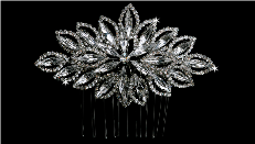 Silver Clear Rhinestone Bridal Comb