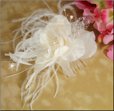 Ivory & Rum Pink Feather Fascinator