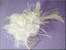 Feather Fascinator with Russian Veiling Accent